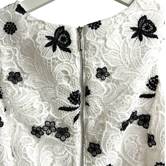 WHBM | White & Black Feminine Floral Romantic Lace Bodice Sleeveless Top Size 8P - Picture 7 of 8